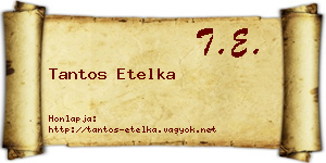 Tantos Etelka névjegykártya